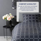 Ten Cate Cotton single duvet cover 140x200 220 cm graphic anthracite