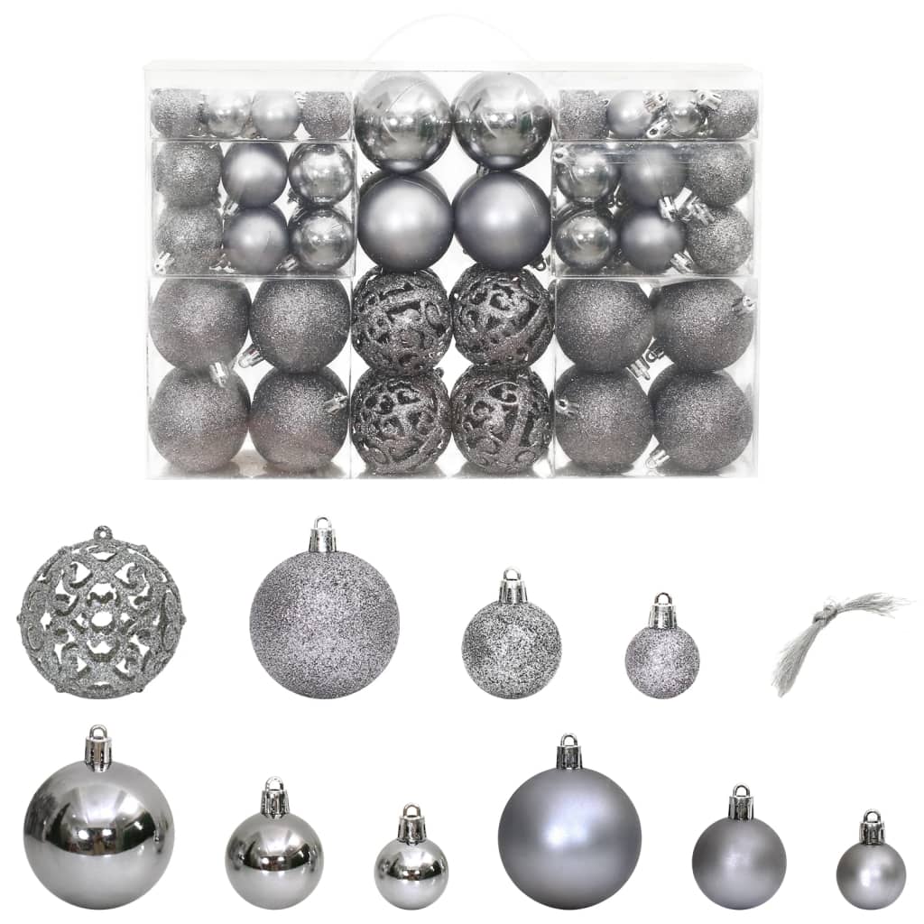 Vidaxl Christmas balls 100 st 3 4 6 cm gray