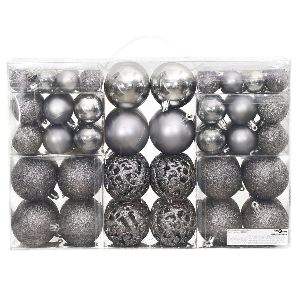Vidaxl Christmas balls 100 st 3 4 6 cm gray