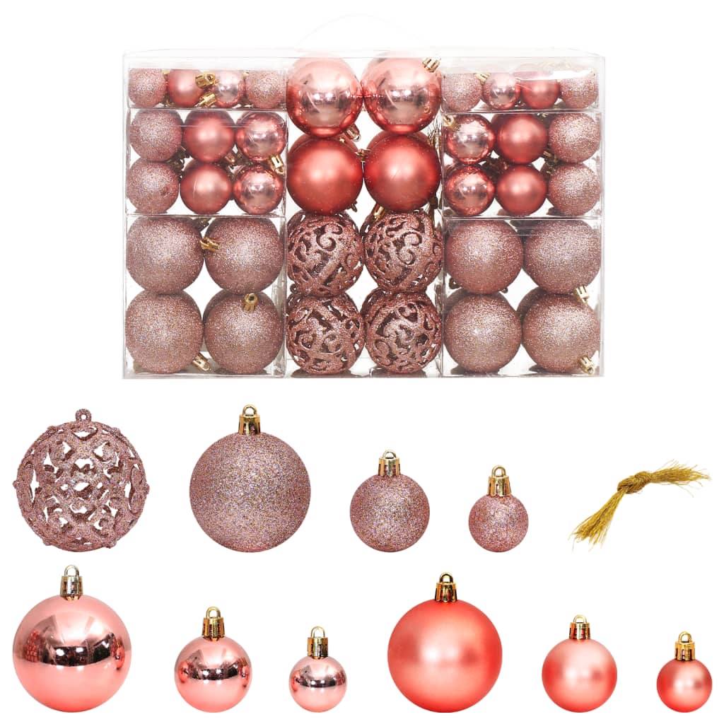Vidaxl Christmas balls 100 st 3 4 6 cm pink and rosé