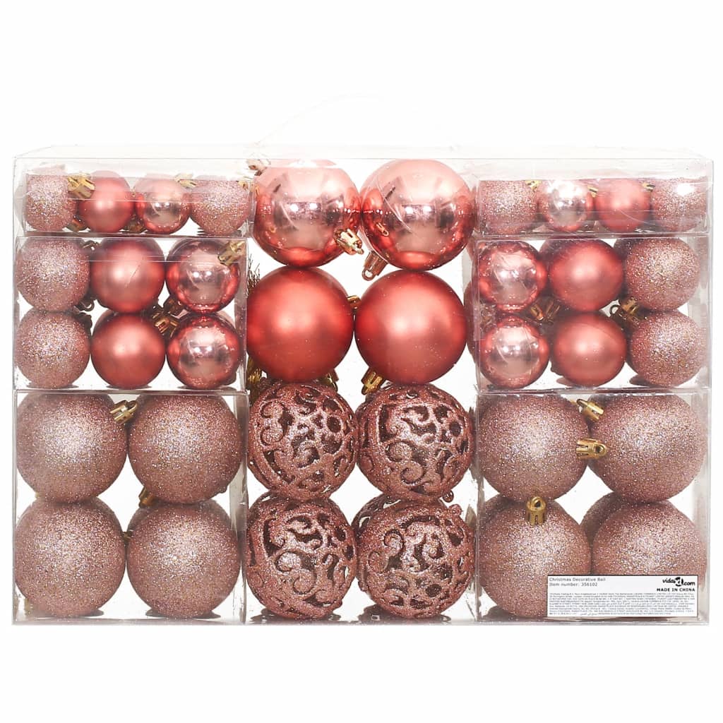 Vidaxl Christmas balls 100 st 3 4 6 cm pink and rosé