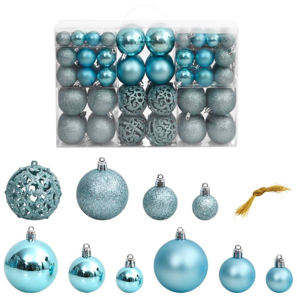 Vidaxl Christmas balls 100 st 3 4 6 cm Turquoise