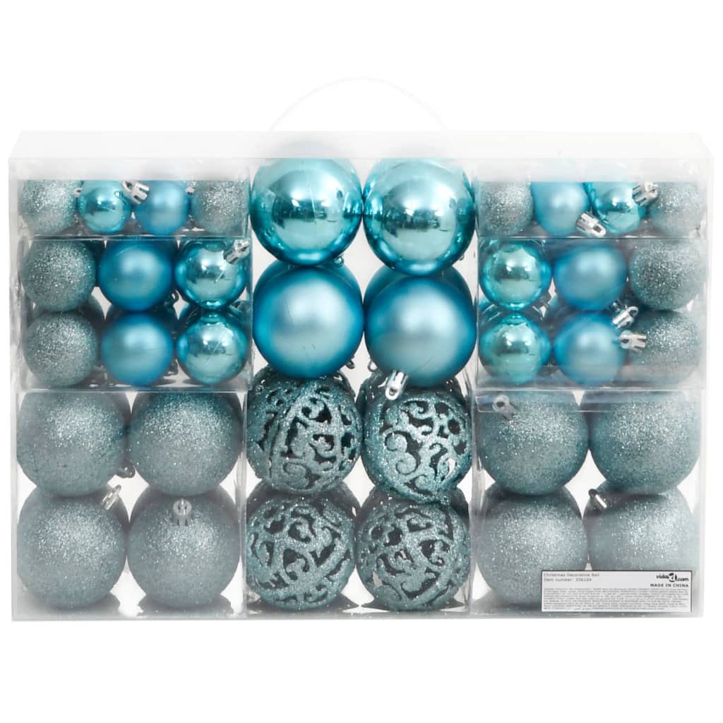 Vidaxl Christmas balls 100 st 3 4 6 cm Turquoise