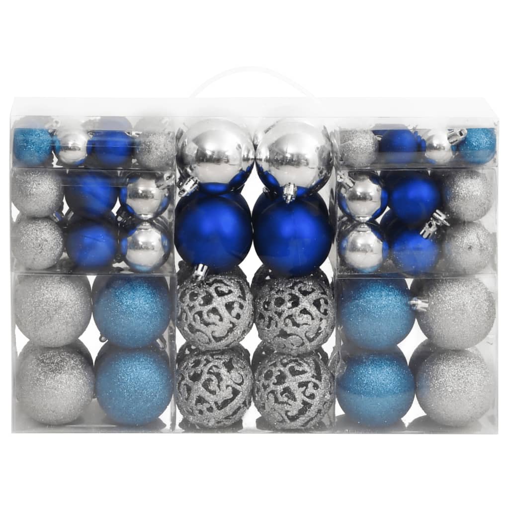 Vidaxl Christmas balls 100 st 3 4 6 cm blue and silver colored