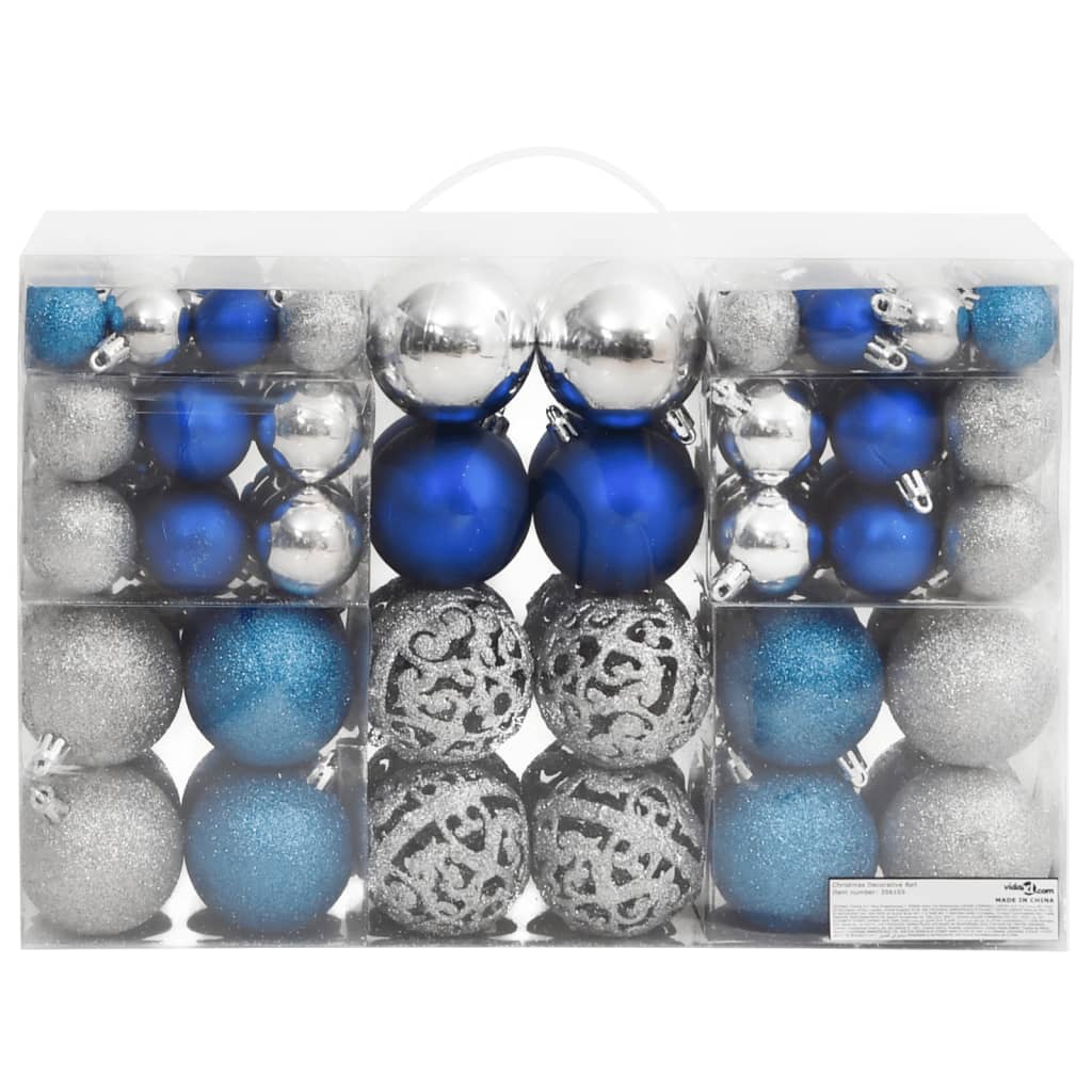 Vidaxl Christmas balls 100 st 3 4 6 cm blue and silver colored