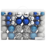 Vidaxl Christmas balls 100 st 3 4 6 cm blue and silver colored