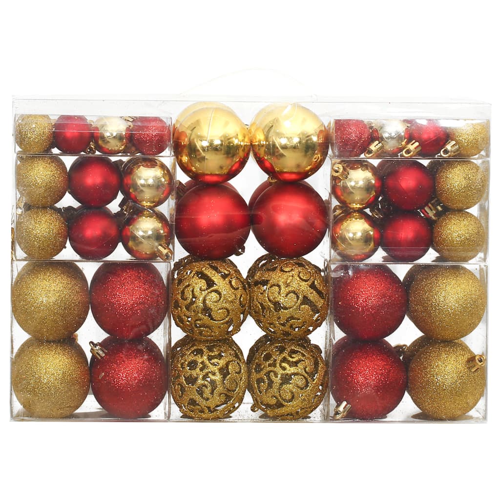 Vidaxl Christmas balls 100 pcs 3 4 6 cm golden and wine red