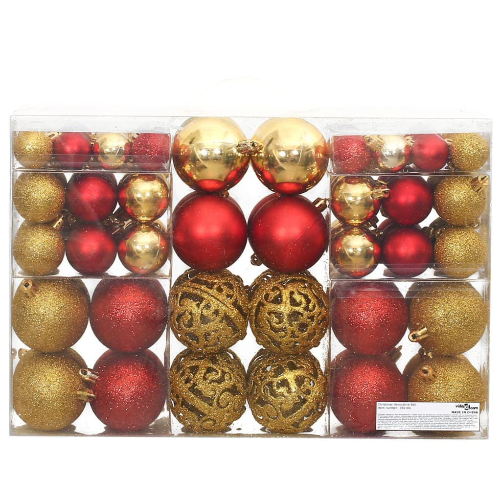 Vidaxl Christmas balls 100 pcs 3 4 6 cm golden and wine red