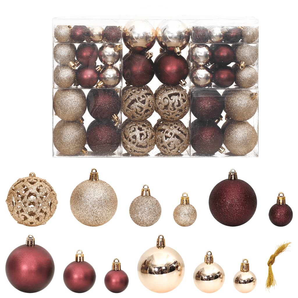 Vidaxl Christmas balls 100 st 3 4 6 cm Champagne and brown