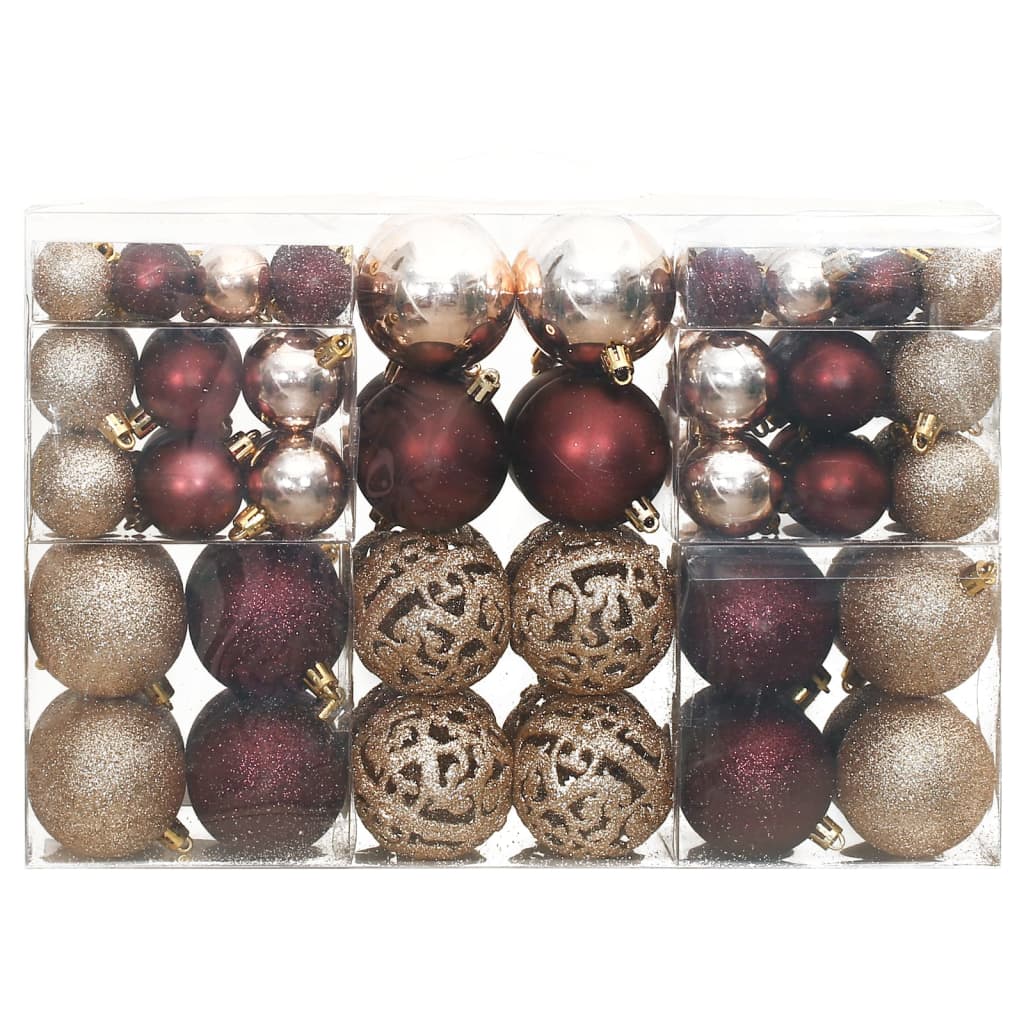 Vidaxl Christmas balls 100 st 3 4 6 cm Champagne and brown