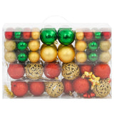 Vidaxl 112-part Christmas ball set Polystyrene red green and gold colored