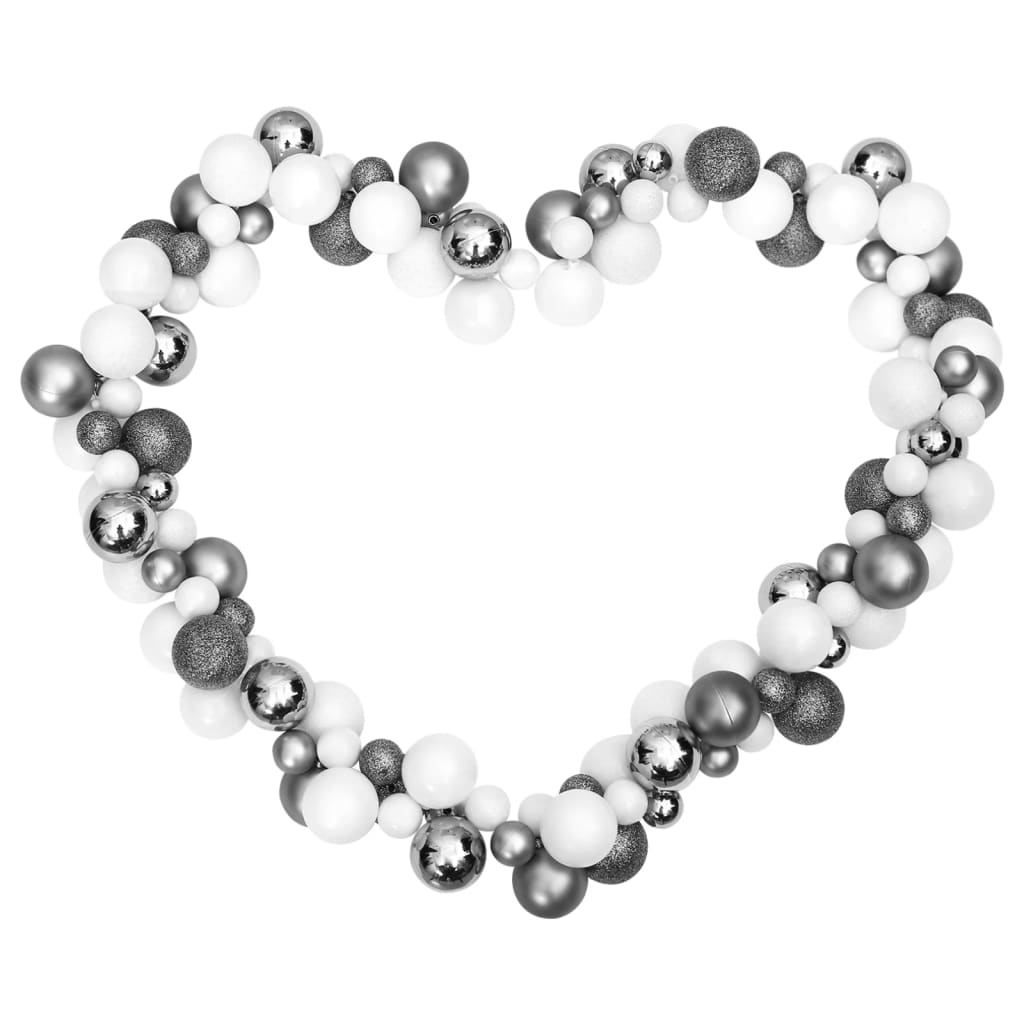 VidaXL Kerstslinger ballen 175 cm polystyreen wit en grijs