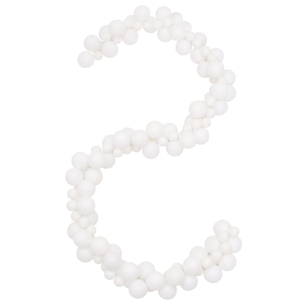 VidaXL Christmas garland balls 175 cm polystyrene white