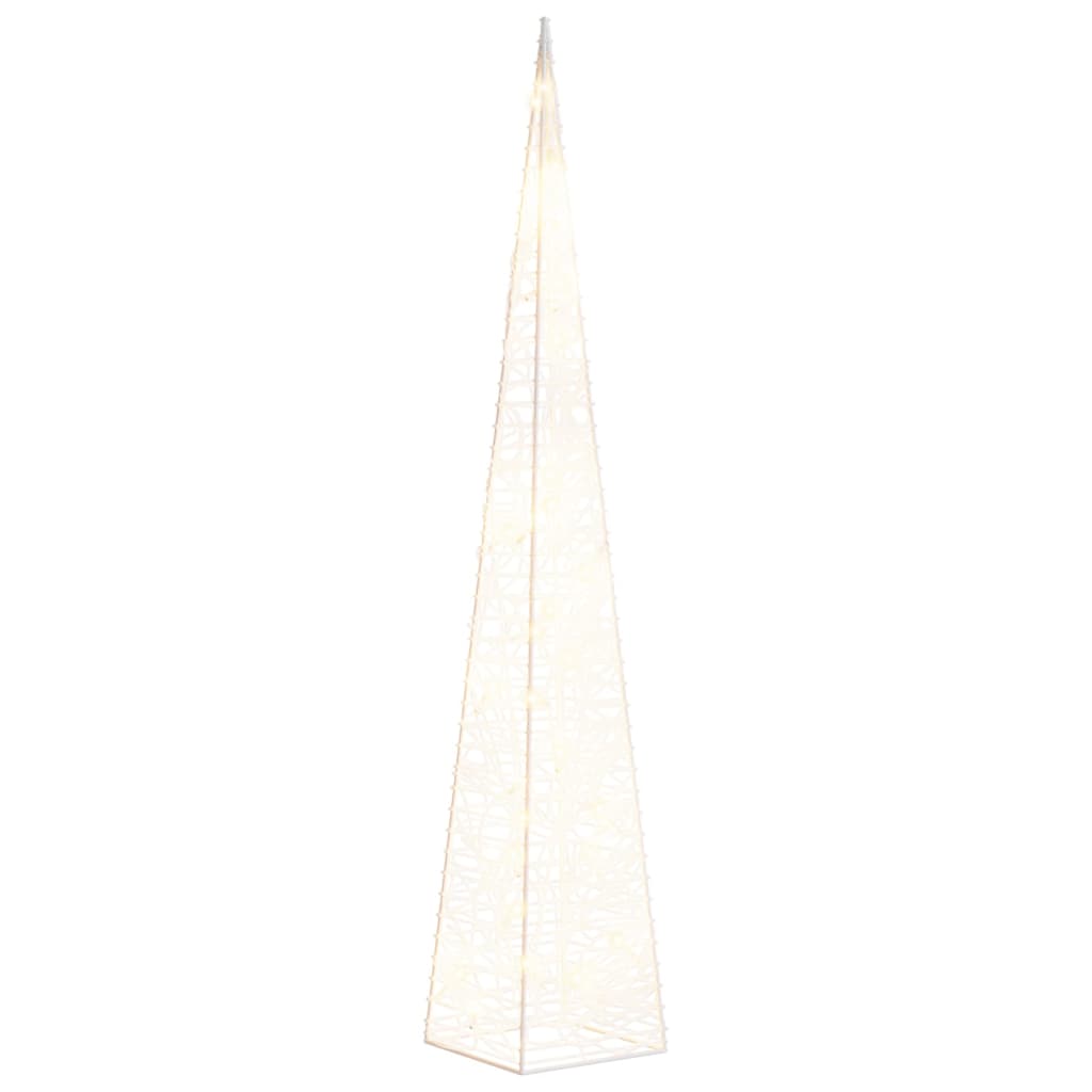 Vidaxl julebelysningskegle med 30 varme -hvide LED'er 60 cm akryl
