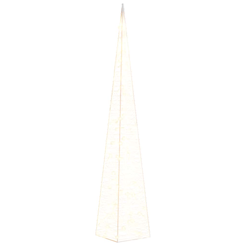 Vidaxl julebelysningskegle med 60 varme -hvide LED'er 120 cm akryl