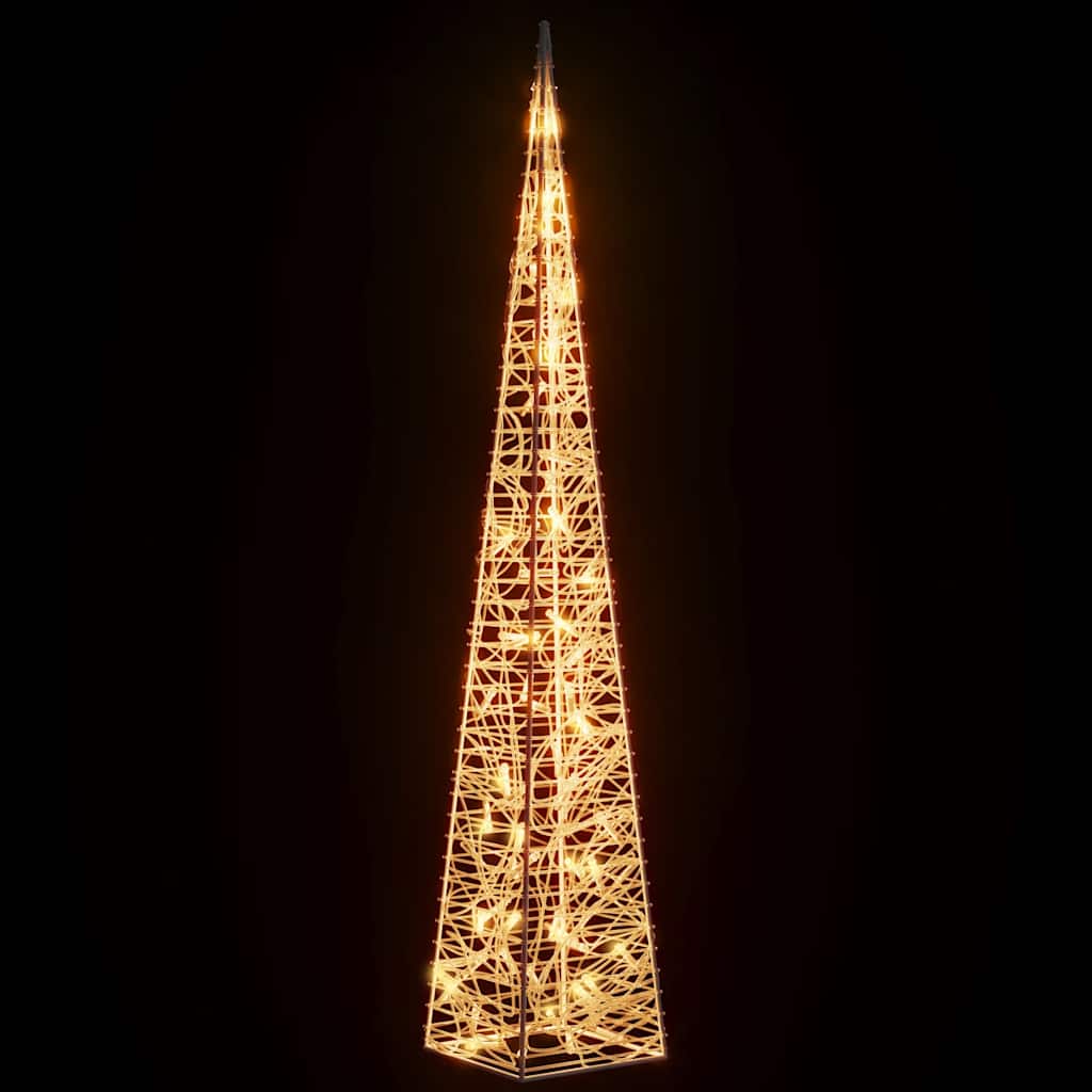 Vidaxl julebelysningskegle med 60 varme -hvide LED'er 120 cm akryl
