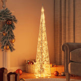 Vidaxl julebelysningskegle med 60 varme -hvide LED'er 120 cm akryl