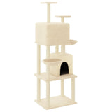 Vidaxl Cat Furniture avec Sisal Scratch Posts 180 cm Crème -Colored