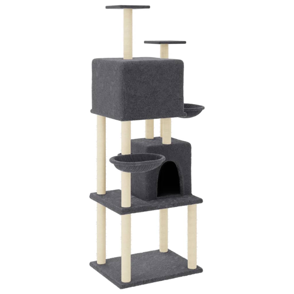 Vidaxl Cat Moberty com sisal risping posts 180 cm cinza escuro