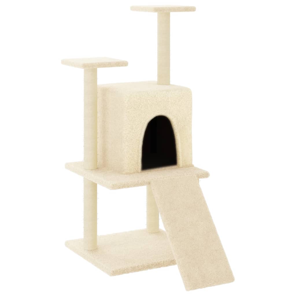 Vidaxl Cat Miwwel mat Sisal kraazt Posts 110 cm Crème -Colored