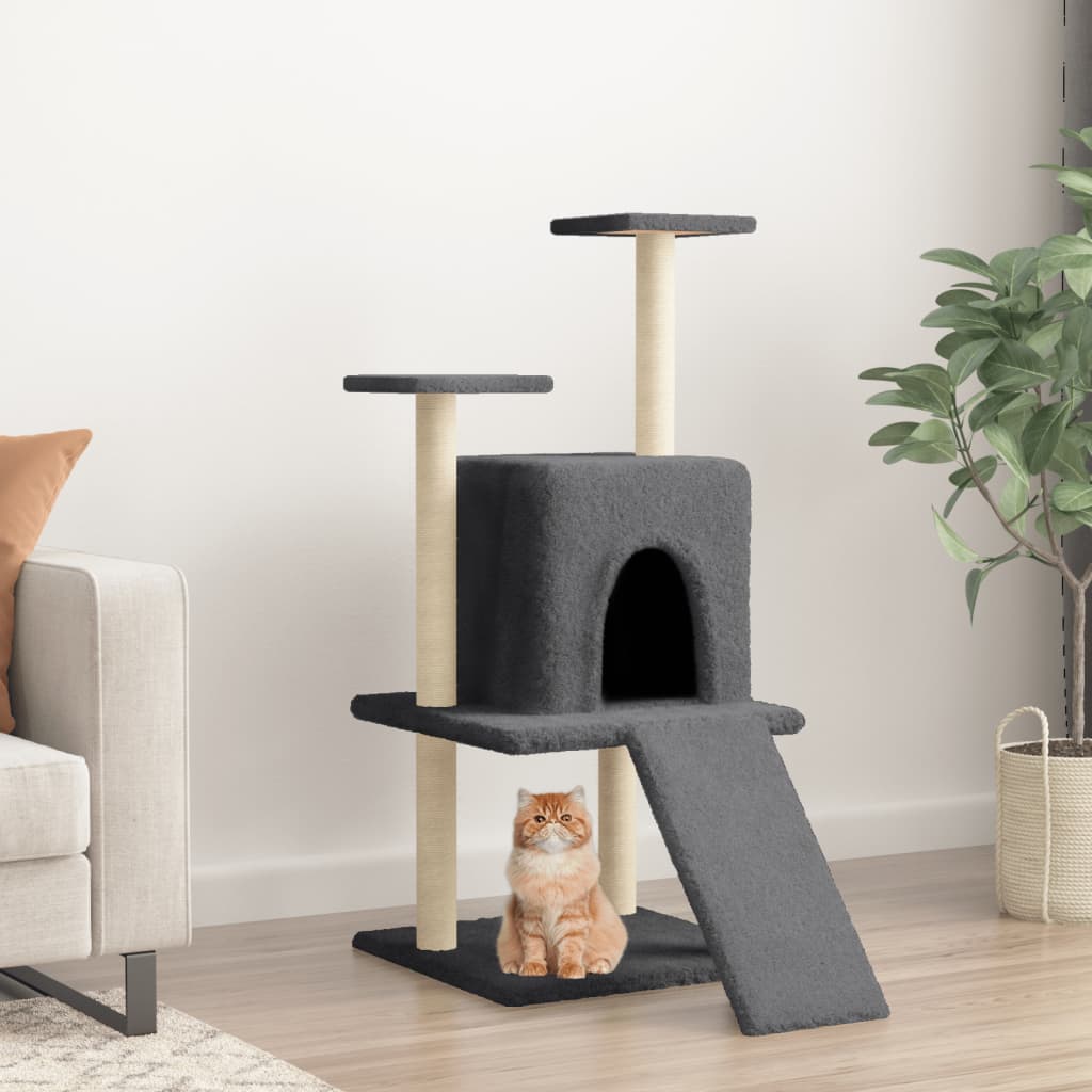 Vidaxl Cat Miwwelen mat Sisal kraazt Posts 110 cm donkel gro
