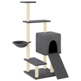 Vidaxl cat furniture with sisal scratching posts 130.5 cm dark gray