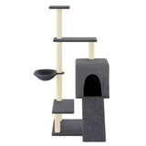 Vidaxl cat furniture with sisal scratching posts 130.5 cm dark gray