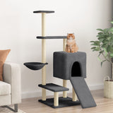 Vidaxl cat furniture with sisal scratching posts 130.5 cm dark gray