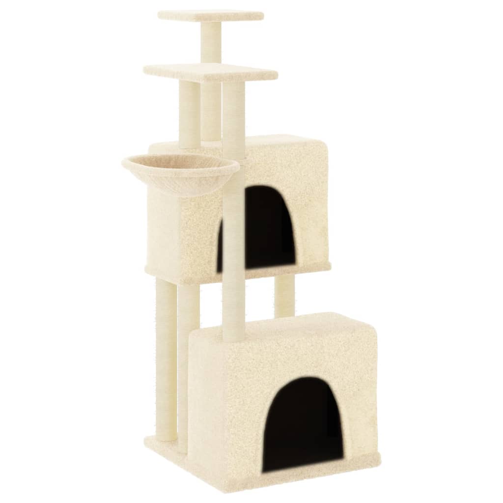 Vidaxl Cat Furniture avec Sisal Scratch Posts 122 cm Crème -Colored