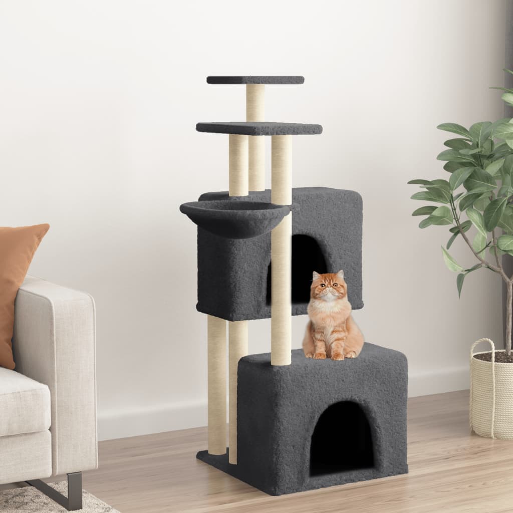 Vidaxl Cat Miwwelen mat Sisal kraazt Posts 122 cm donkel gro