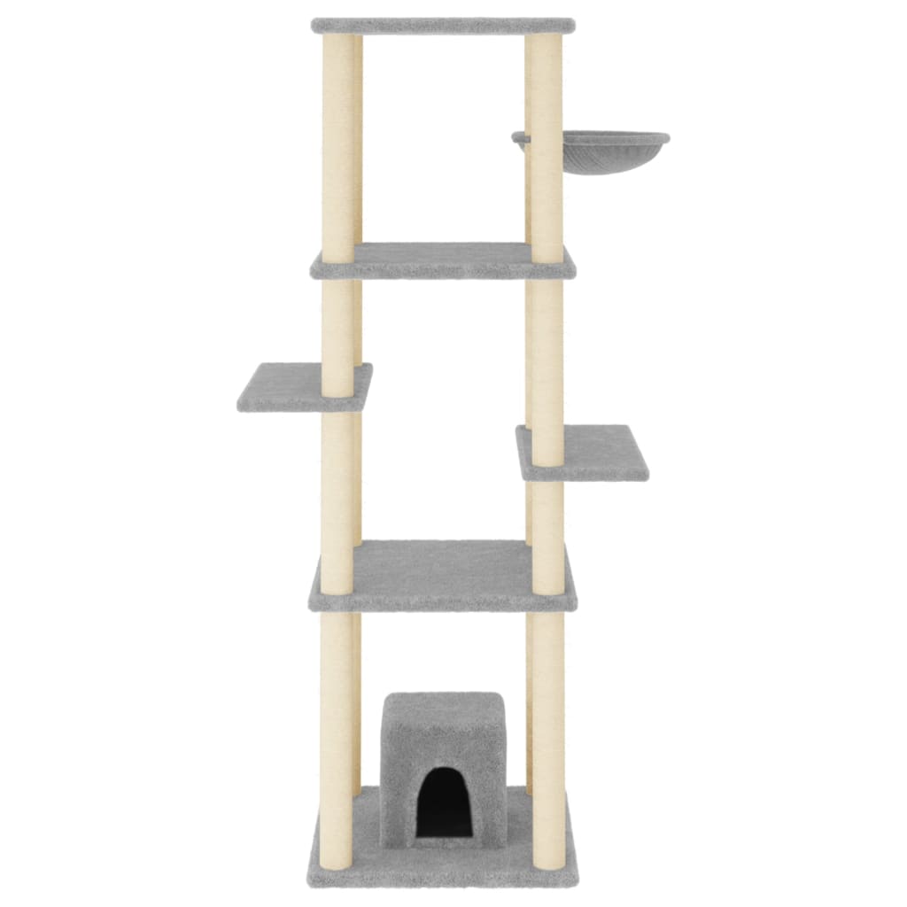Vidaxl Cat Furniture z Sisal Scrating Posts 154 cm jasnoszary