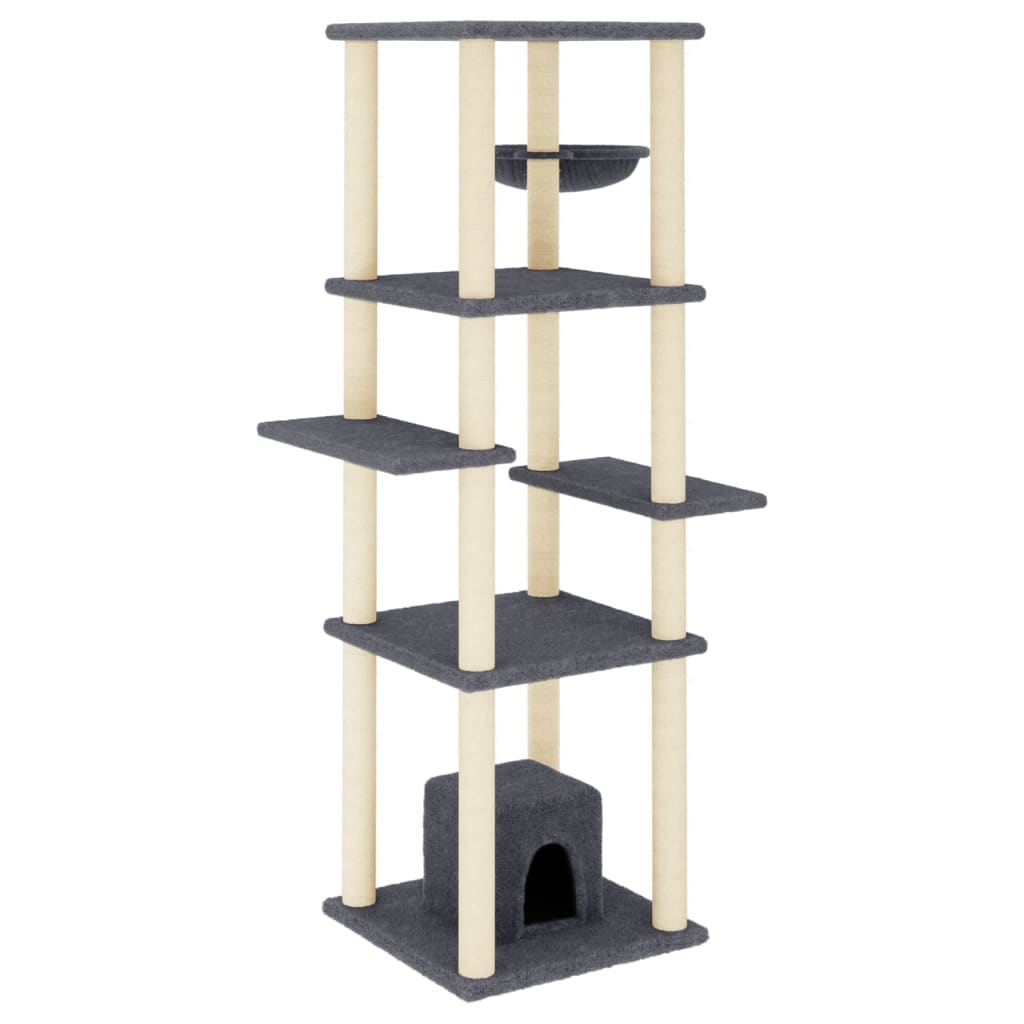 Vidaxl Cat Miwwelen mat Sisal kraazt Posts 154 cm donkel gro
