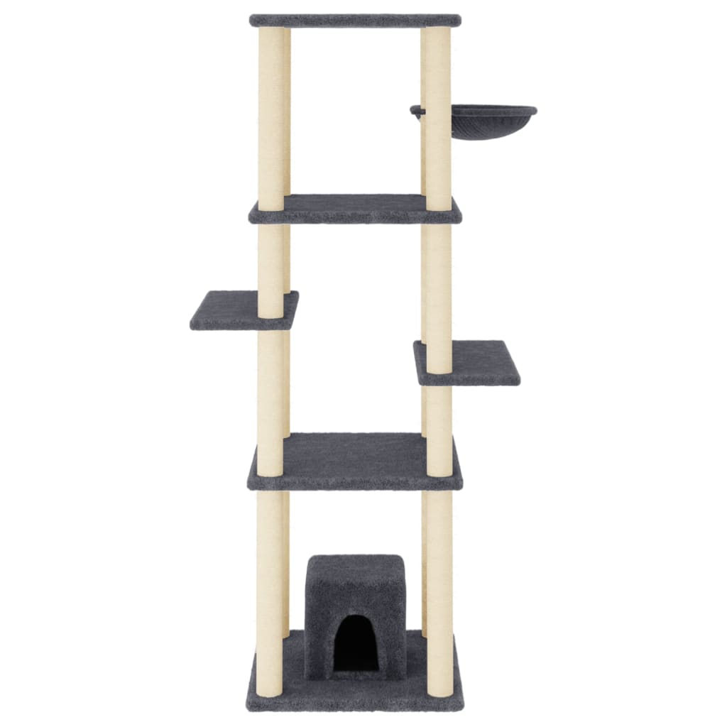 Vidaxl Cat Miwwelen mat Sisal kraazt Posts 154 cm donkel gro