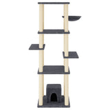 Vidaxl Cat Miwwelen mat Sisal kraazt Posts 154 cm donkel gro