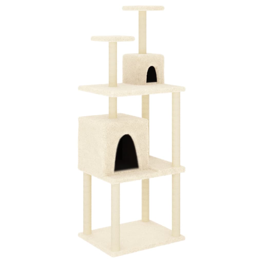 Vidaxl Cat Miwwelen mat Sisal Scratching Posts 167 cm Crème -Colored