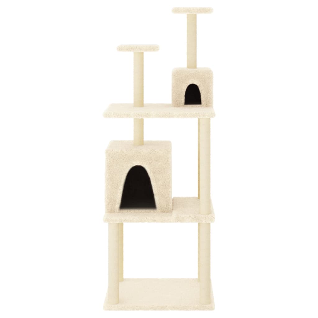 Vidaxl Cat Miwwelen mat Sisal Scratching Posts 167 cm Crème -Colored