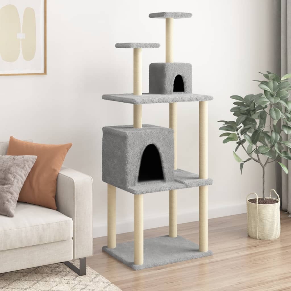 Vidaxl Cat Miwwelen mat Sisal Scratching Posts 167 cm Liicht gro