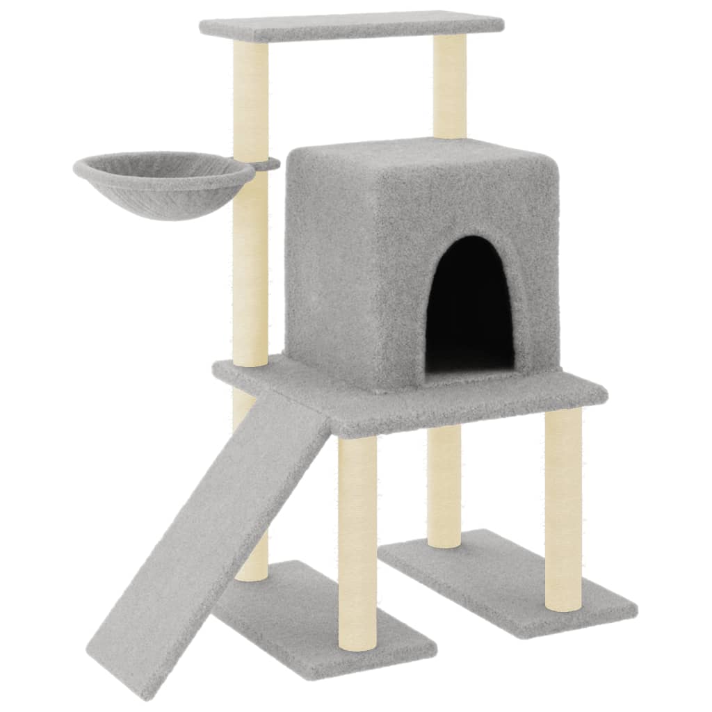 Vidaxl cat furniture with sisal scratching posts 96.5 cm light gray