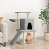 Vidaxl cat furniture with sisal scratching posts 96.5 cm light gray