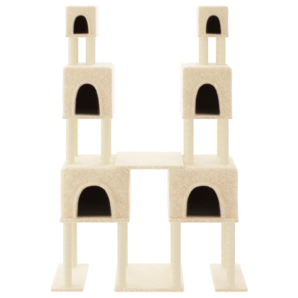 Vidaxl cat furniture with sisal scratching posts 199 cm cream -colored