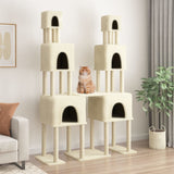 Vidaxl cat furniture with sisal scratching posts 199 cm cream -colored
