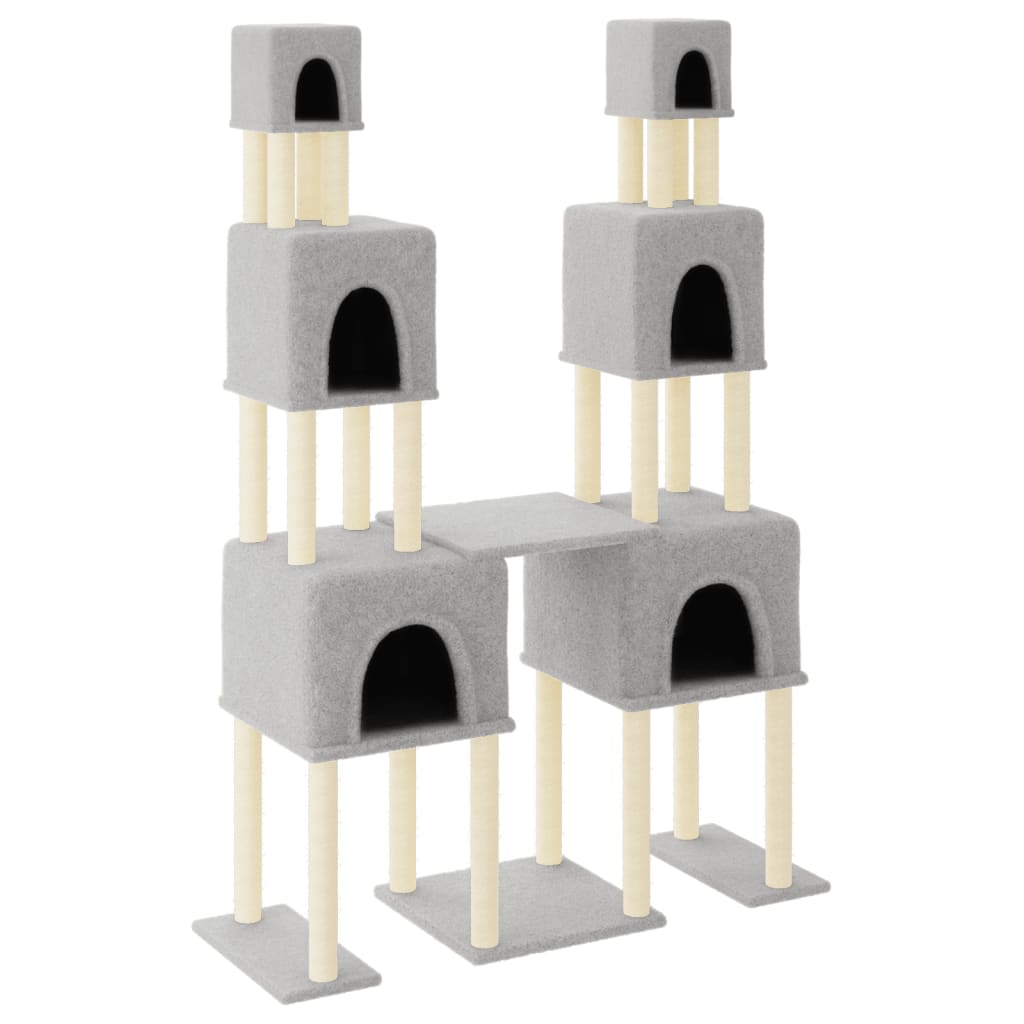 Mobili per gatti Vidaxl con tiragraffi in sisal 199 cm grigio chiaro