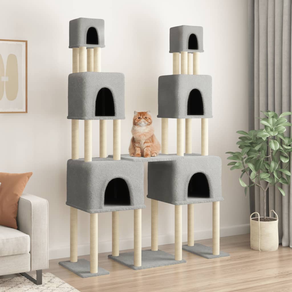 Mobili per gatti Vidaxl con tiragraffi in sisal 199 cm grigio chiaro