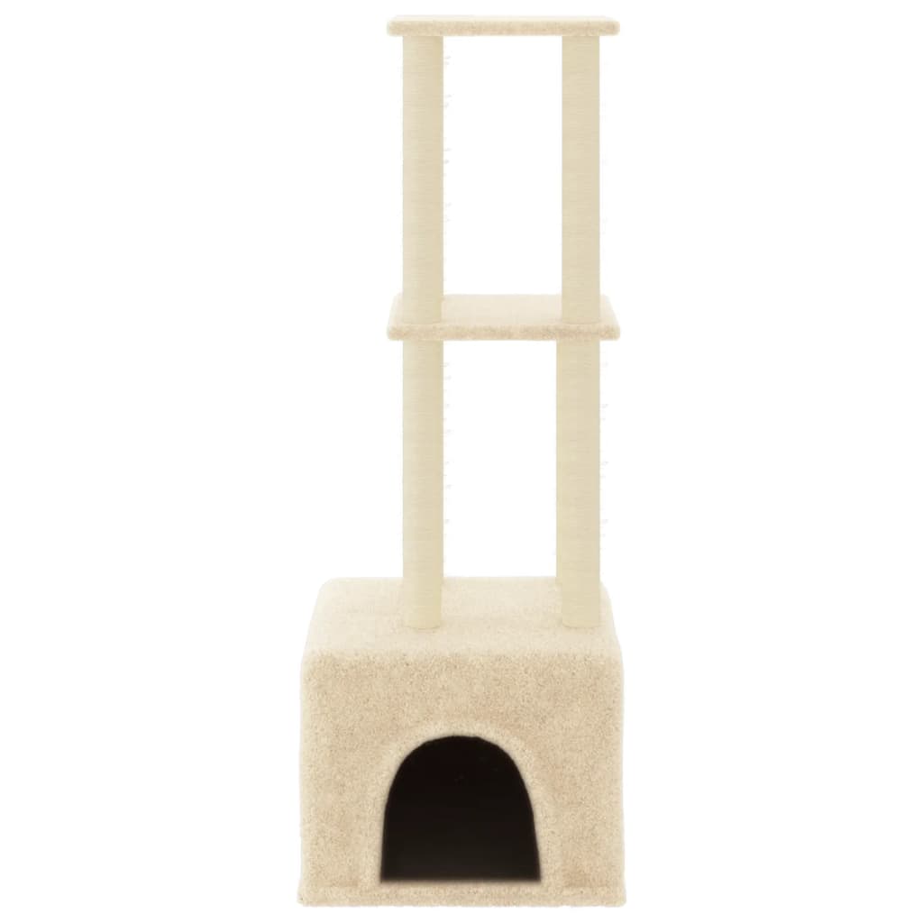 Vidaxl Cat Miwwelen mat Sisal kraazt Posts 133,5 cm Crème -Colored
