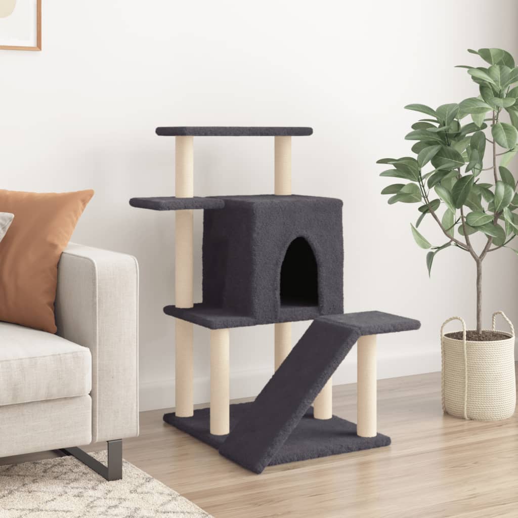 Vidaxl cat furniture with sisal scratching posts 97 cm dark gray