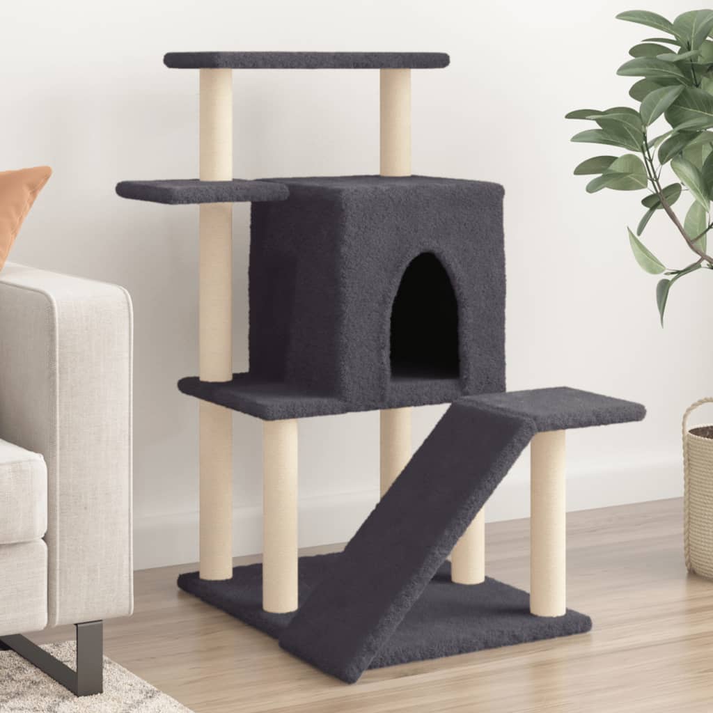 Vidaxl cat furniture with sisal scratching posts 97 cm dark gray
