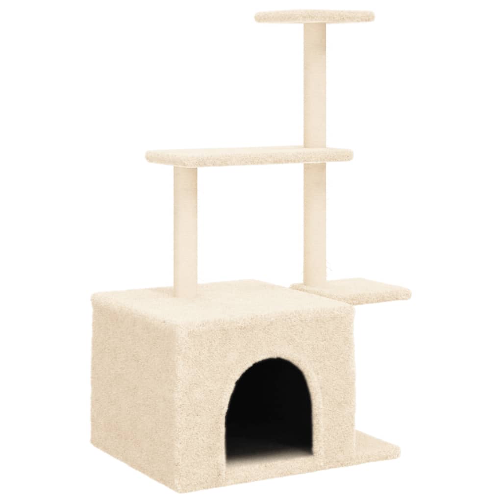 Vidaxl Cat Miwwel mat Sisal kraazt Posts 110 cm Crème faarweg