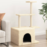 Vidaxl Cat Miwwel mat Sisal kraazt Posts 110 cm Crème faarweg