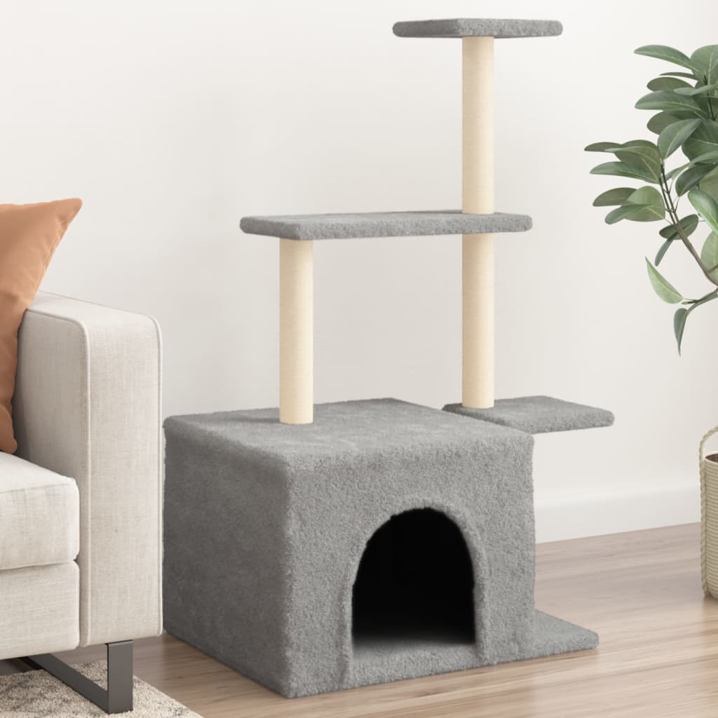 Vidaxl Cat Furniture avec Sisal Scratch Posts 110 cm Gris clair