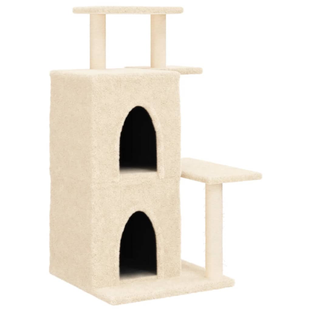 VidaXL cat furniture with sisal scratching posts 97 cm cream -colored